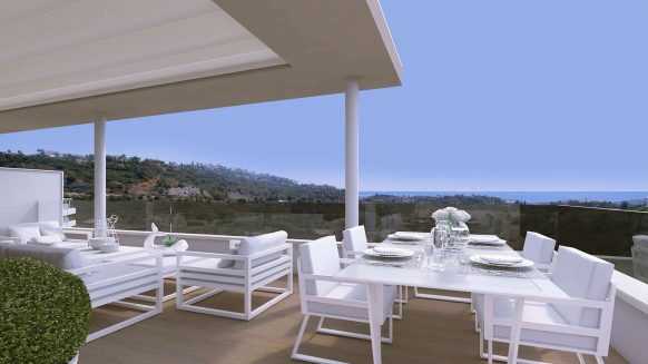 Botanic Los Arqueros new project_ terrace with view_Realista Quality Properties Marbella