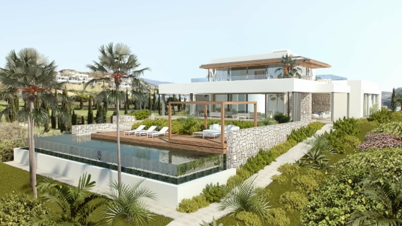 Los Flamingos Golf Villa modern_South east facade_Realista Quality Properties Marbella