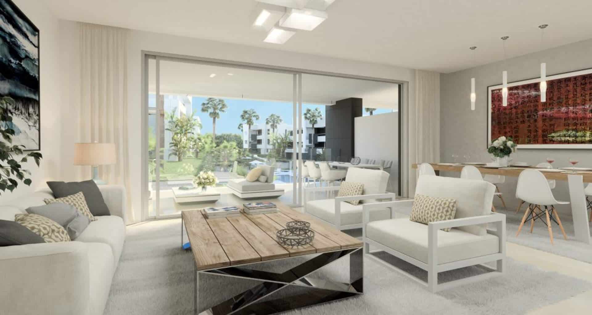 Apartamento con vistas al mar en Vanian Green Village Estepona nueva promoción sobre plano