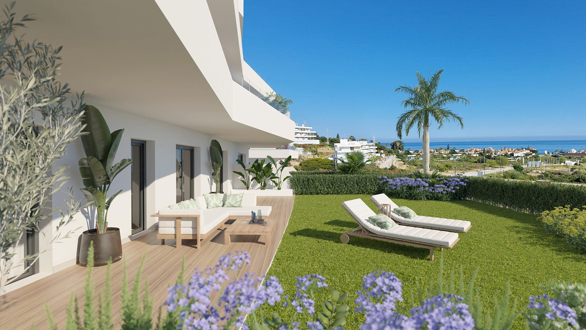 Nuevo y moderno apartamento de tres dormitorios en ONE80 SUITES Estepona con impresionantes vistas al mar abierto