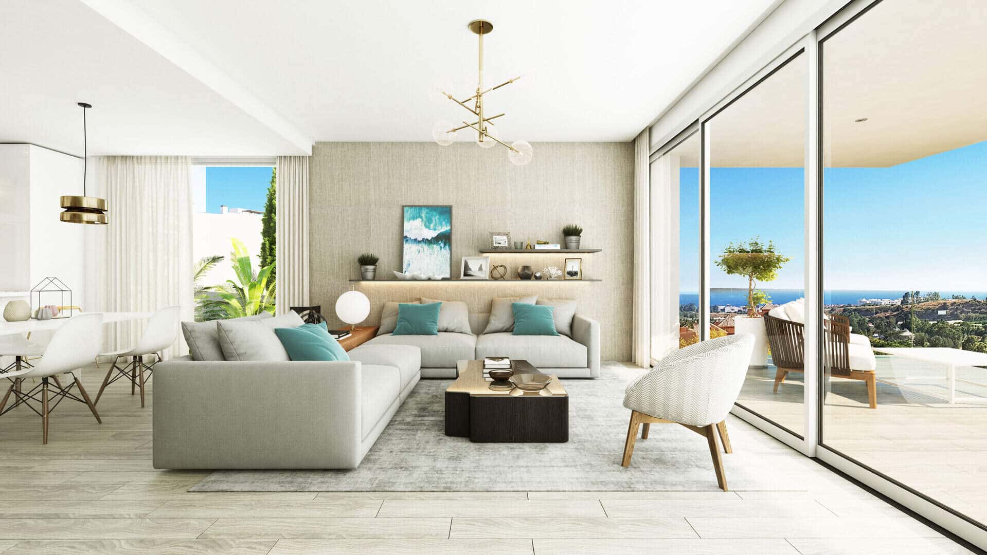Modern appartement met 3 slaapkamers in Oceana Views met uitzicht op Gibraltar en de zee in Estepona