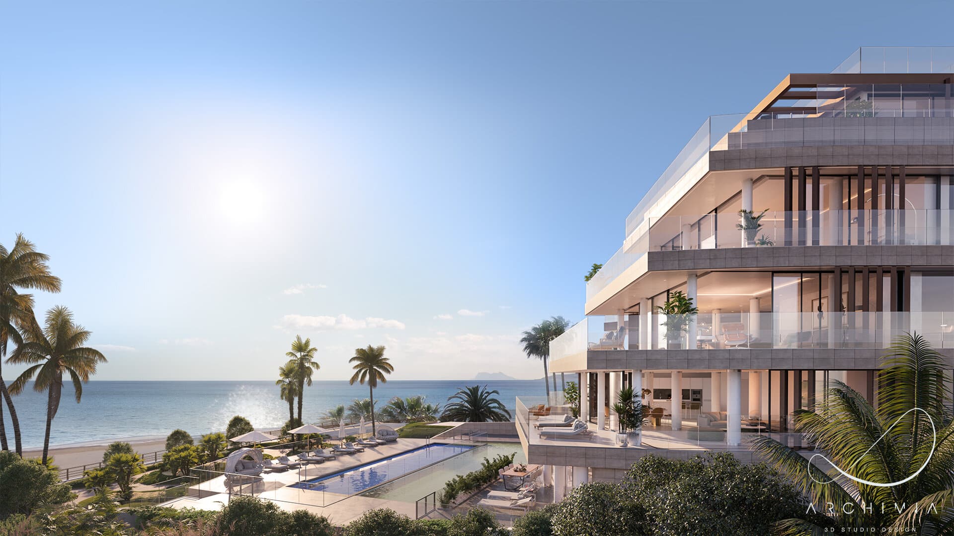 Front line strand appartement met groot terras in The Sapphire Estepona met prachtig panoramisch uitzicht op zee!