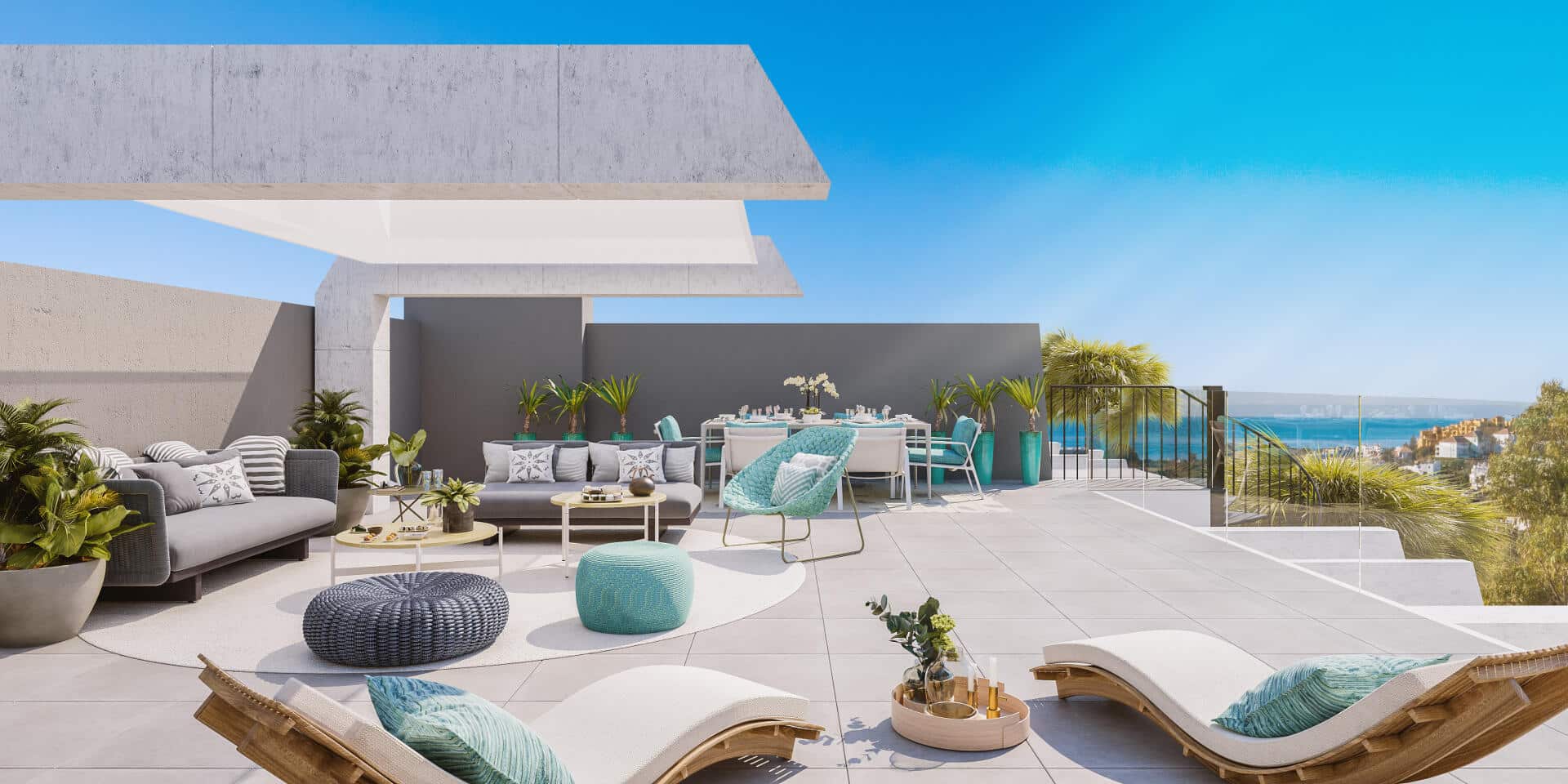 Estepona nieuw penthouse met groot dakterras en prachtig uitzicht op zee