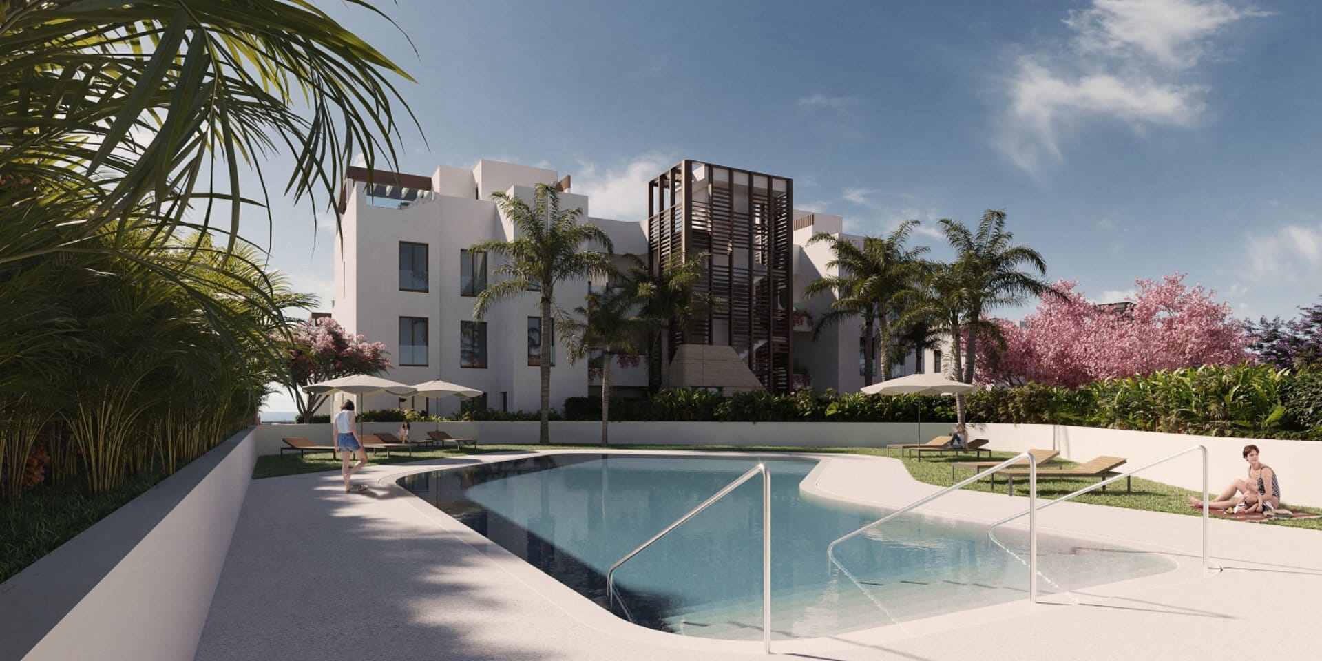 Nieuwbouw appartement met twee slaapkamers aan de nieuwe Golden Mile in Estepona dichtbij golf en strand.