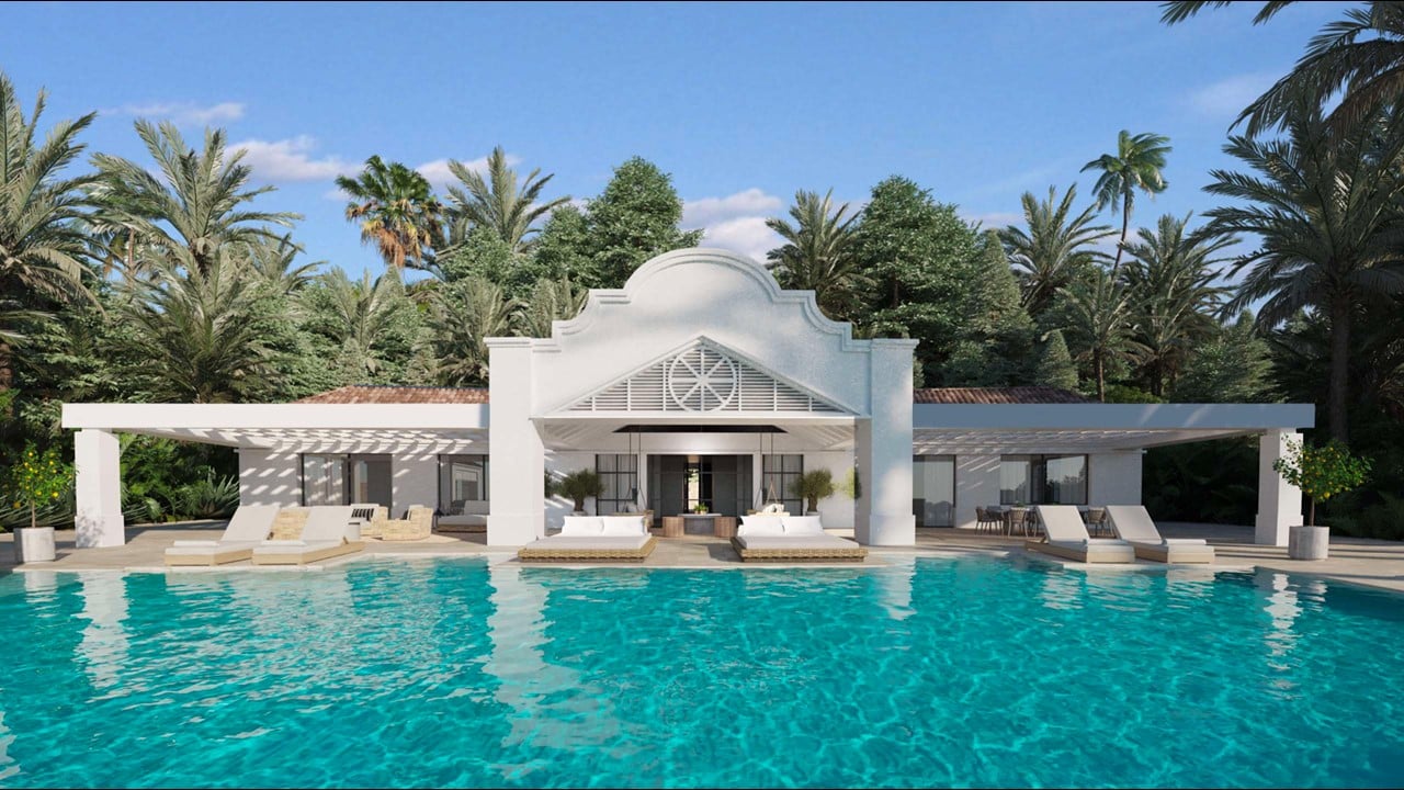 Prachtige villa met traditionele Ibizaanse architectuur gelegen in de prestigieuze gemeenschap van La Cerquilla, Nueva Andalucia.