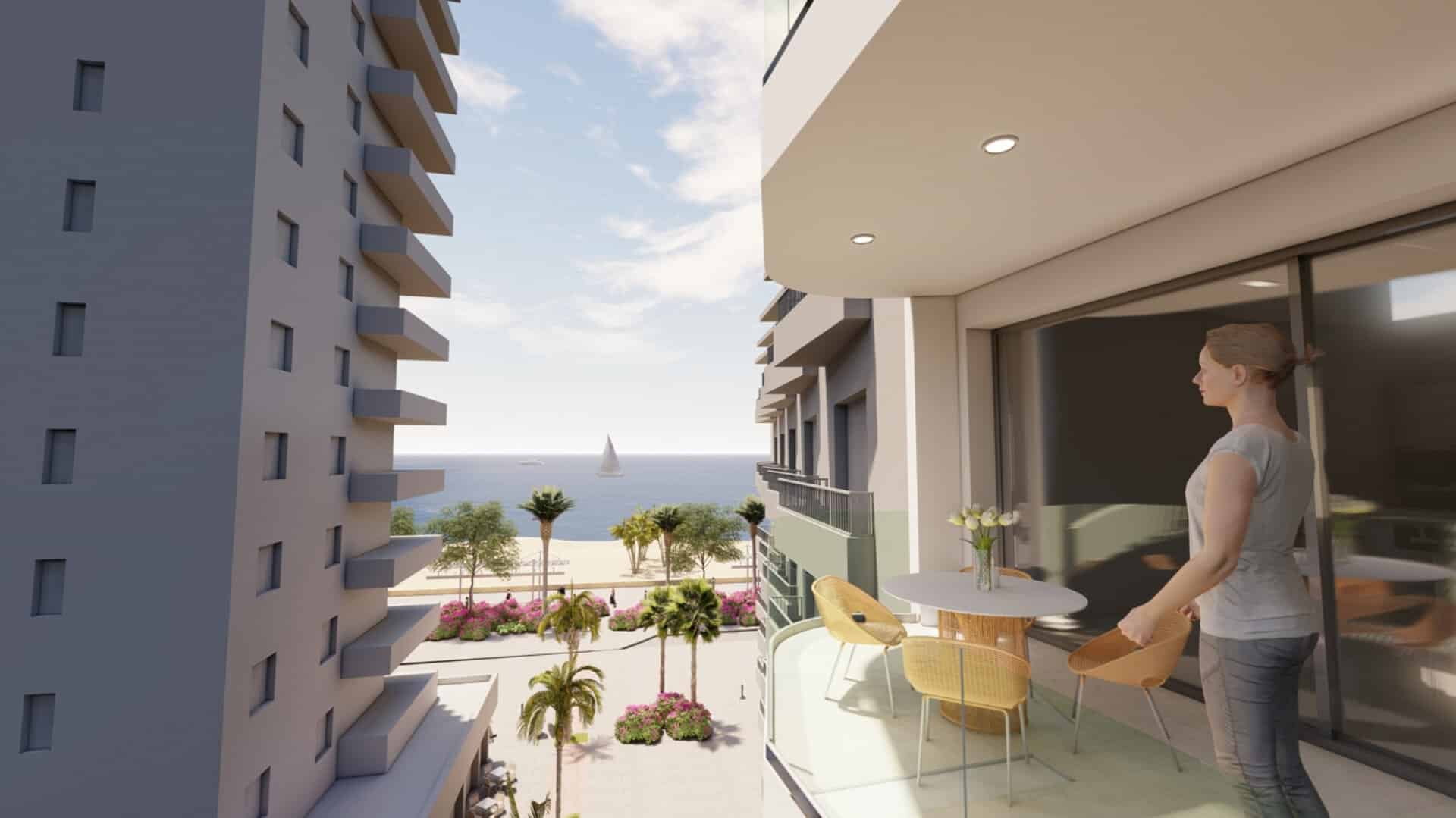Estepona stadsappartement in ABC Plaza, nieuwbouw appartement met een groot terras van 36 m² op slechts 25 meter van het strand en de boulevard.