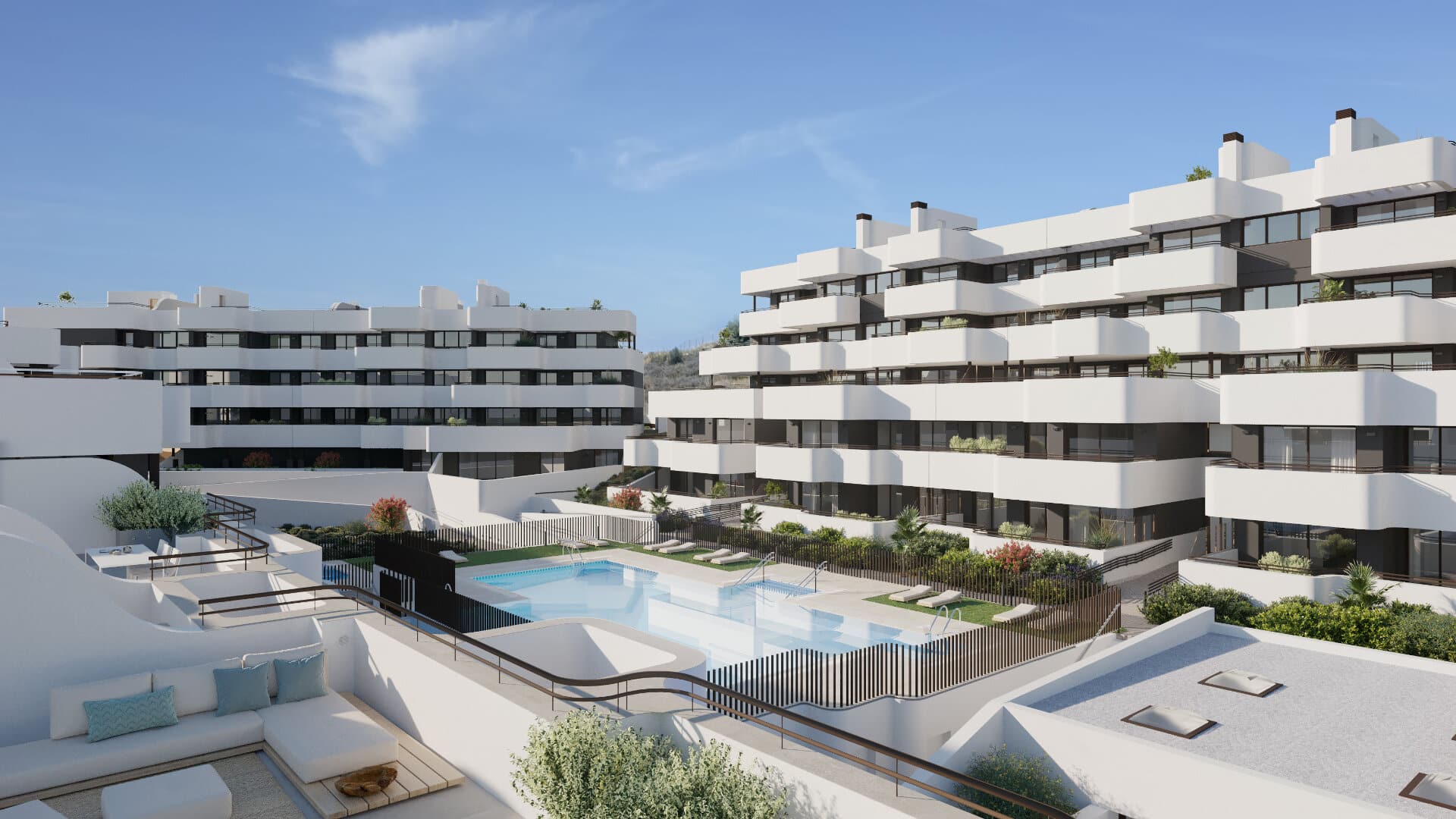Appartement met twee slaapkamers op de begane grond in South Place Estepona op loopafstand van de oude stad, het strand en de boulevard.