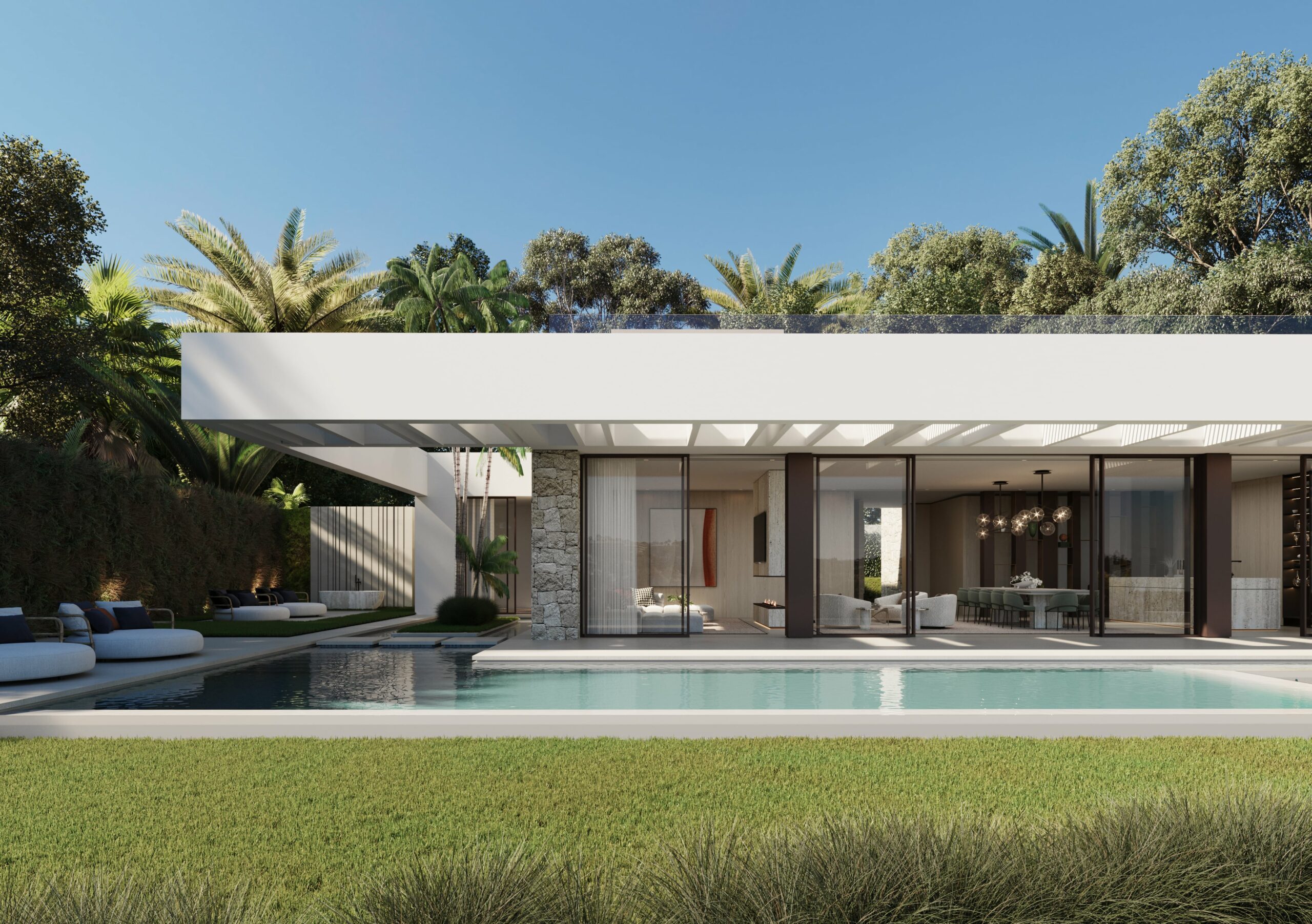 Eigentijds ontworpen villa naast de beste golfbaan in Nueva Andalucia, Marbella.