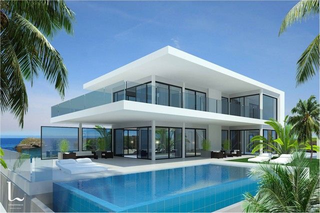 newly built villa modern luxury homes pool