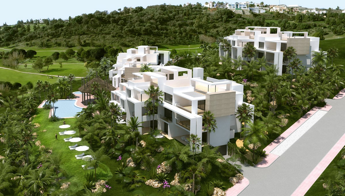 New modern 3 bedroom front line golf penthouse with sea, golf and lake views in Atalaya Hills Benahavis