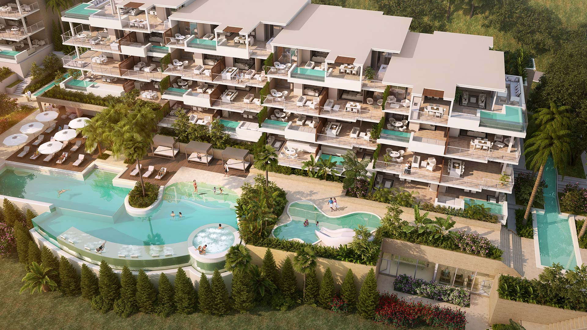 New development Cala de Mijas luxury three bedroom apartments in LOTUS Jardinana