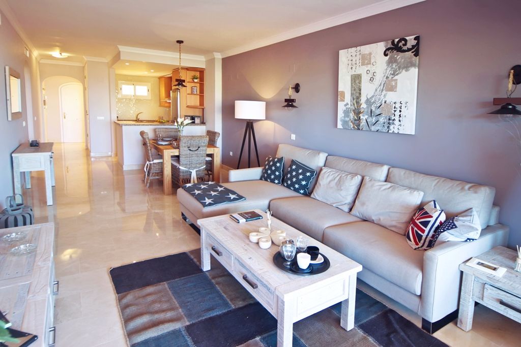 Apartment in first line Golf development the Retreat at Santa Maria Village in Elviria, Marbella