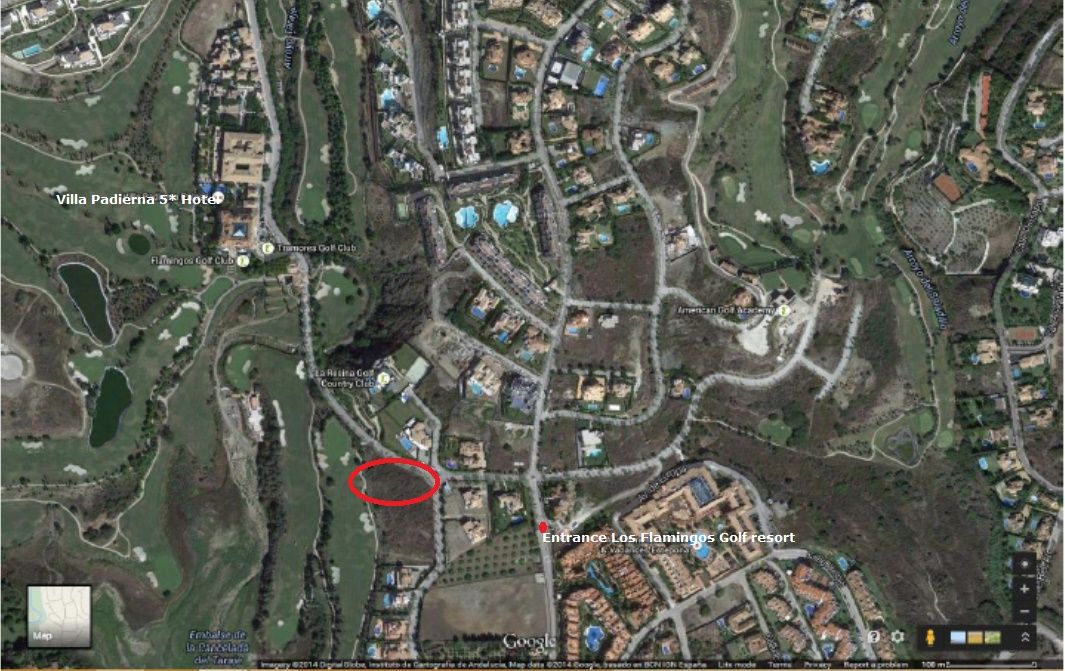 Large Corner front line golf building plot within the Los Flamingos Golf Resort, Benahavis Building plot Los Flamingos Golf Resort_Realista Quality Properties Marbella