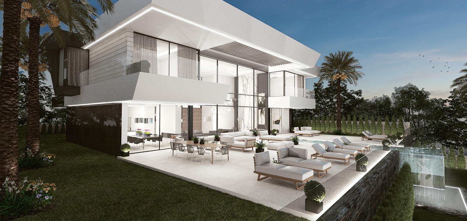 New modern villa for sale in La Alqueria Benahavis with spectaculair sea views