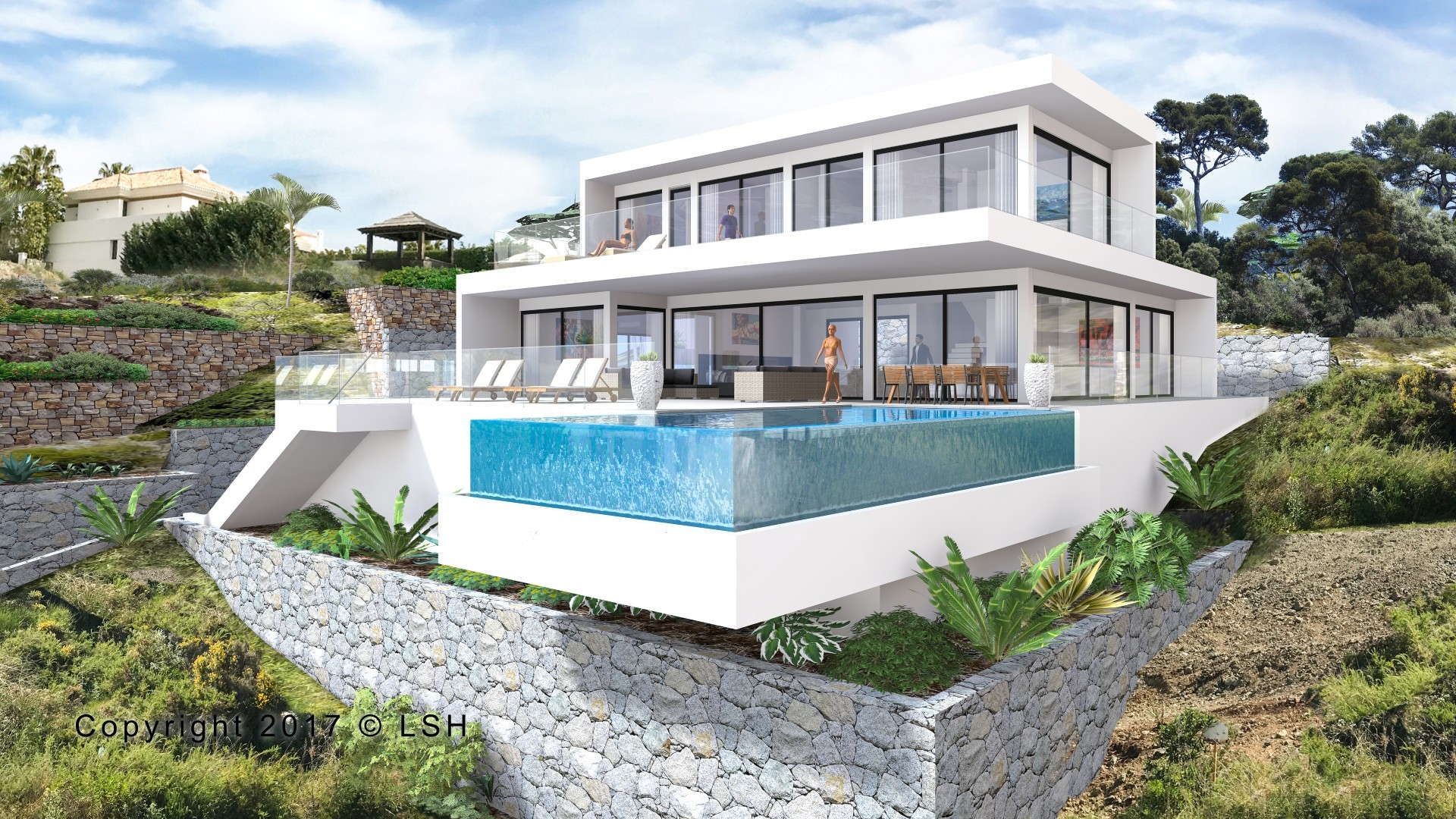 New modern sustainable villa with energy efficiency label B in Los Flamingos Golf Resort, Benahavis
