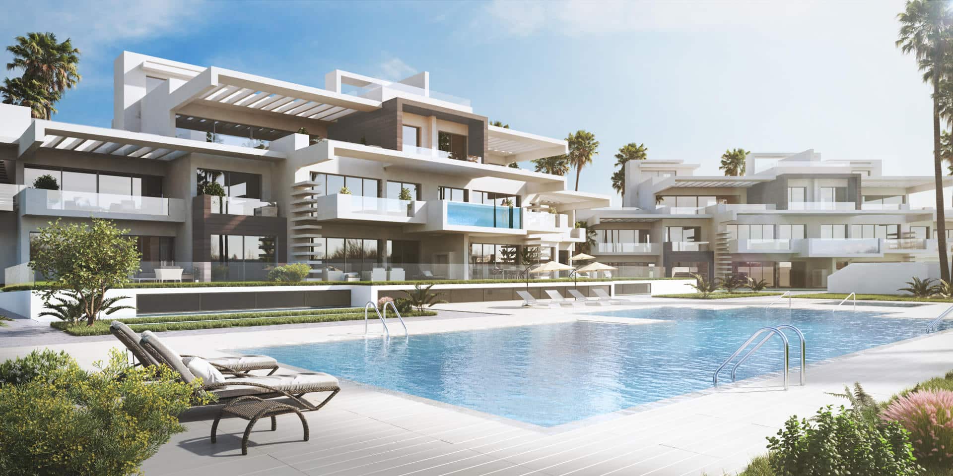 Penthouse with private pool occuping the top floor for sale La Meridiana Suites Golden Mile Marbella