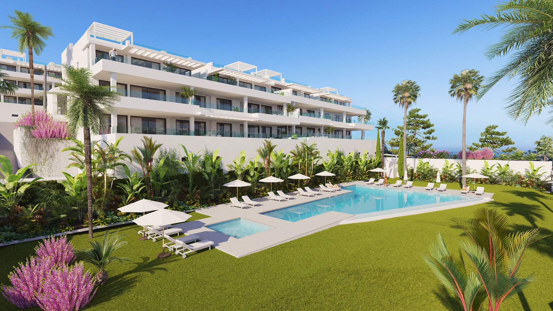 New development Las Olas Estepona ground floor apartment for sale