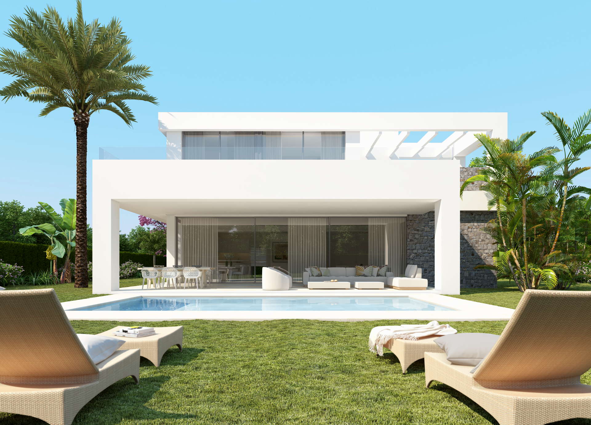 New 4 bedroom villa in La Finca de Marbella Rio Real with private swimming pool and sea views