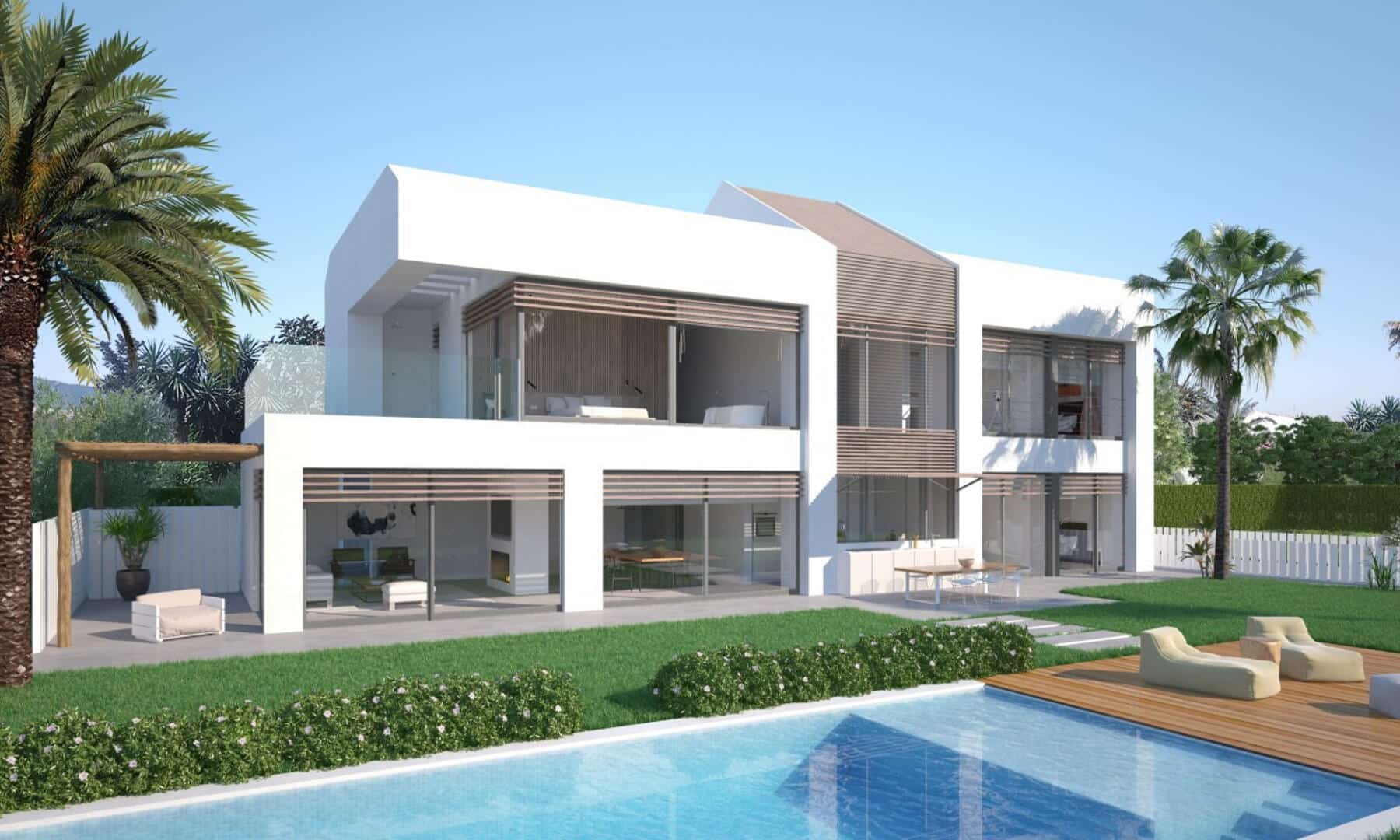 Front line beach villa, south facing and with uninterrupted panoramic views to the Mediterranean Sea