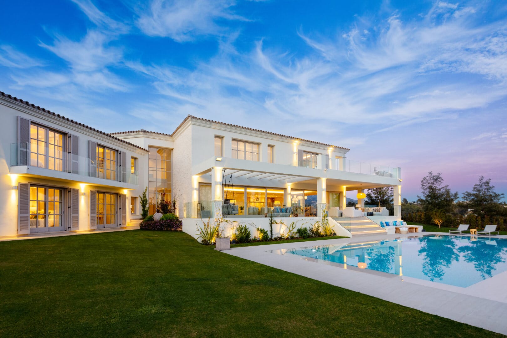 Contemporary villa front line golf in Aloha Nueva Andalucia, Marbella