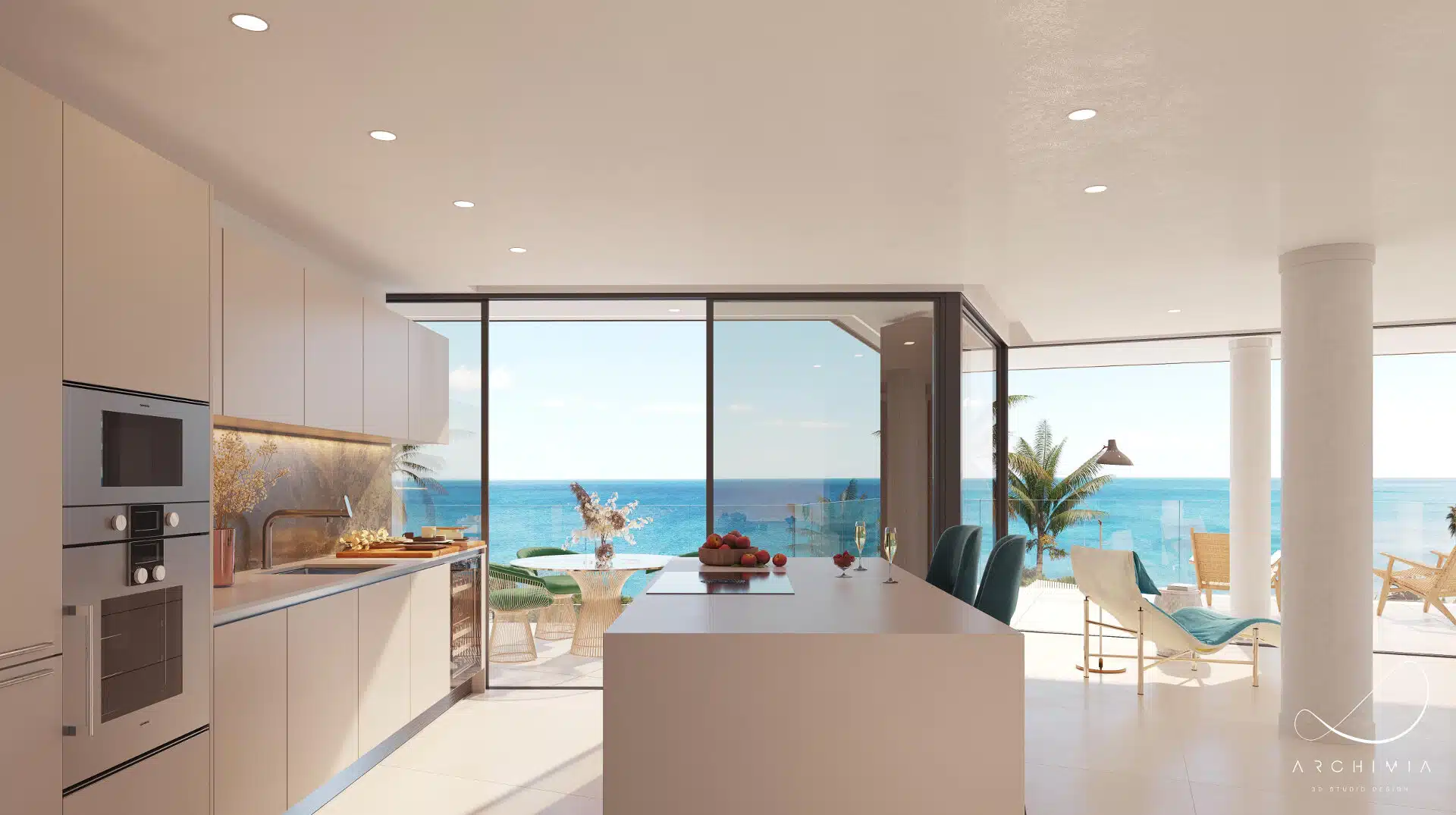 Spectacular Beach Front apartment with wrap around large terrace in Estepona offering privacy and amazing panoramic sea views!