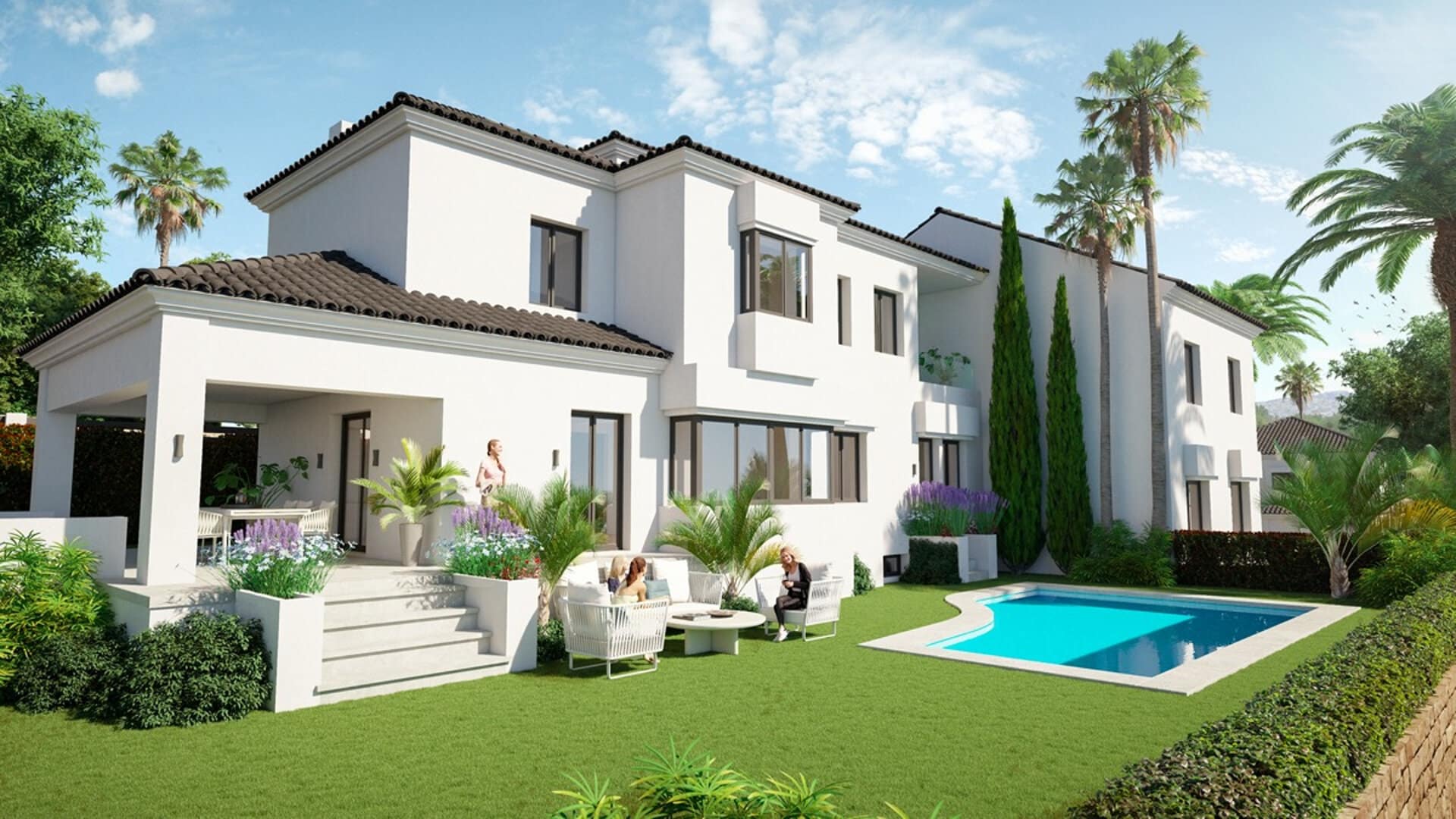 Amazing villa front line to Santa Maria Golf with Sea views
