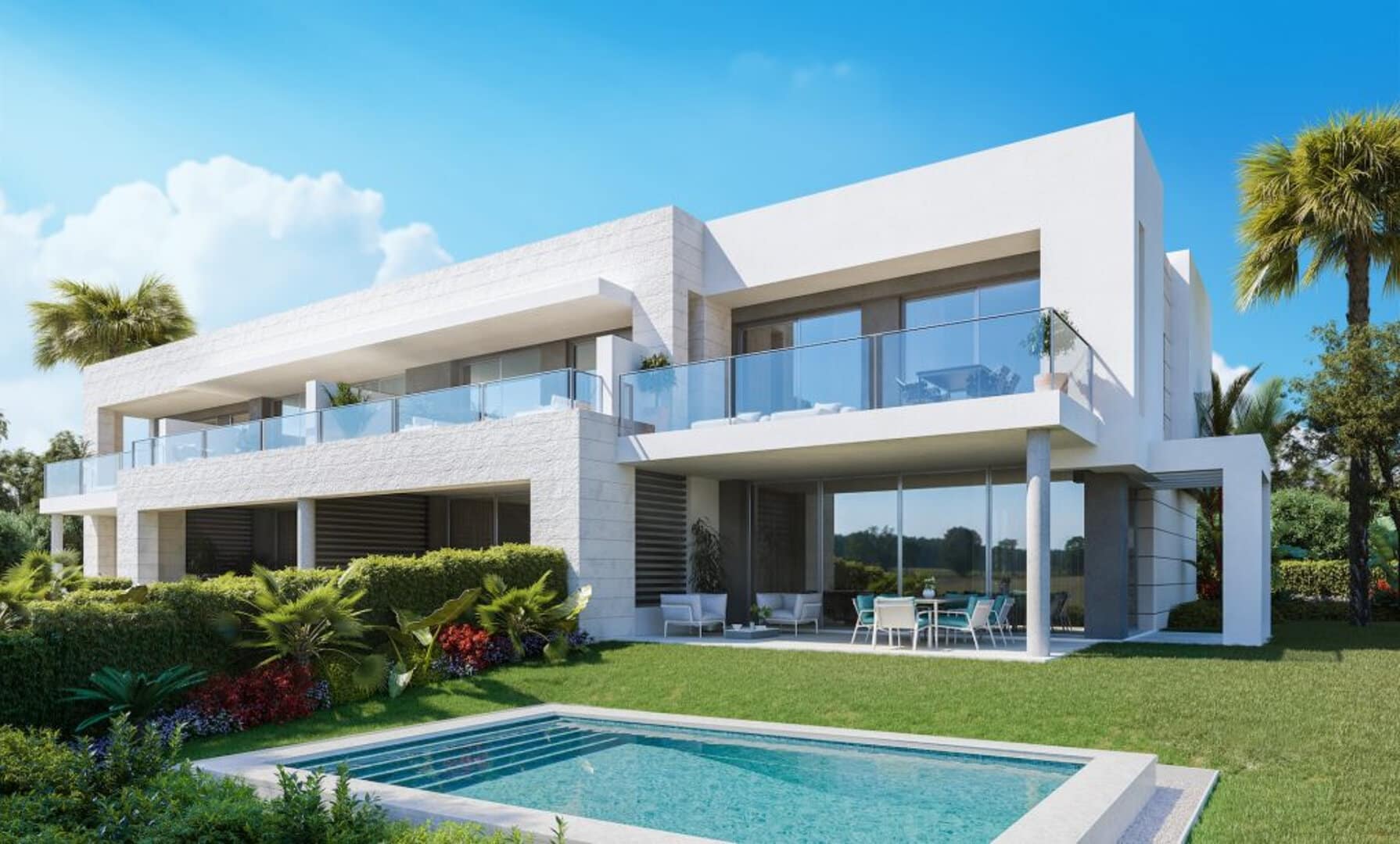 TreeTops Marbella semidetached home with private pool, full service facilities and option to 4th bedroom