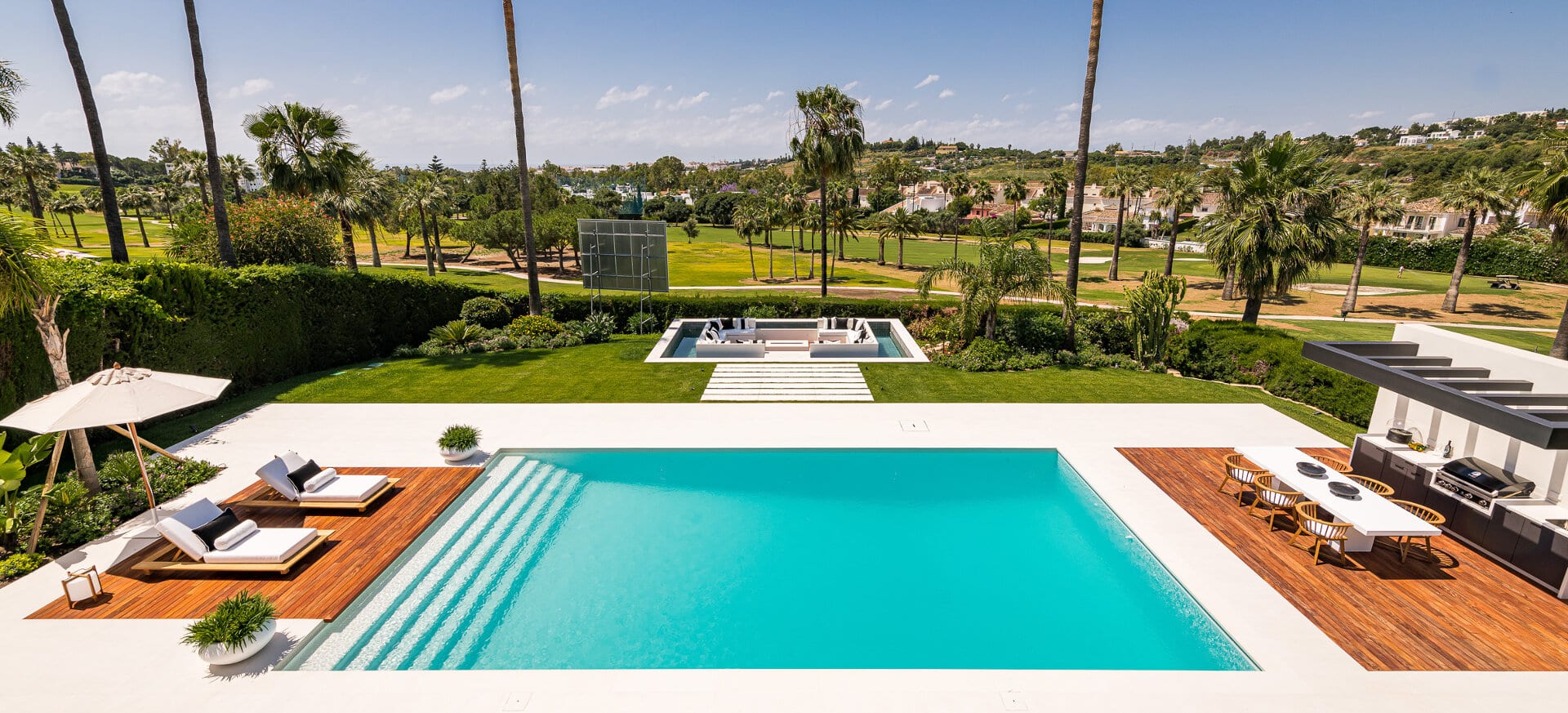 Spectacular modern designer villa in a privileged setting frontline Los Naranjos Golf in the exclusive Nueva Andalucía Marbella