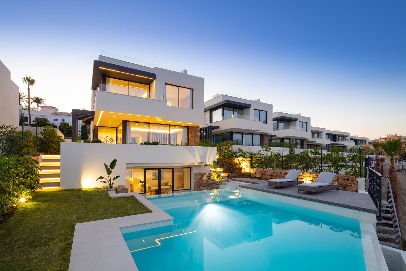 New luxury contemporary villa in frontline golf development on The New Golden Mile Estepona