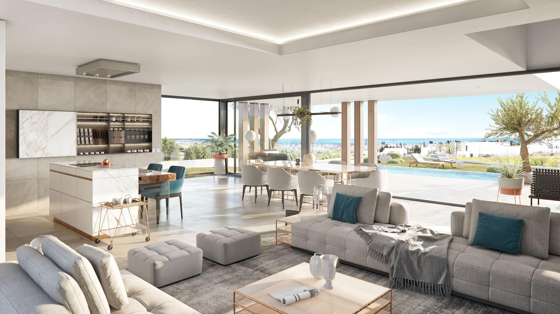 New 4 bedroom villa in Estepona with private swimming pool and a lovely sea view