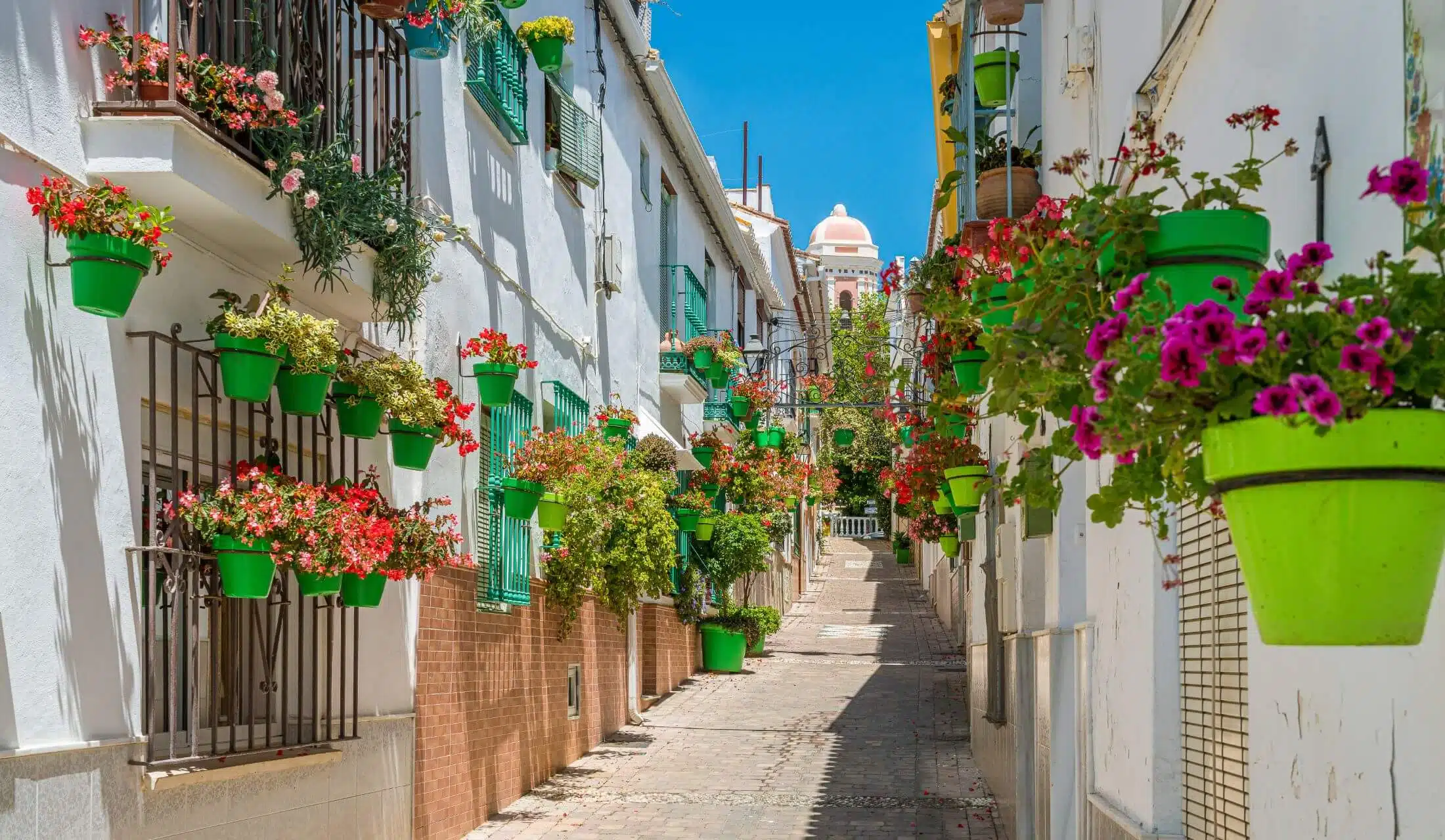 The beautiful Estepona, little and flowery town in the province of Malaga, Spain.