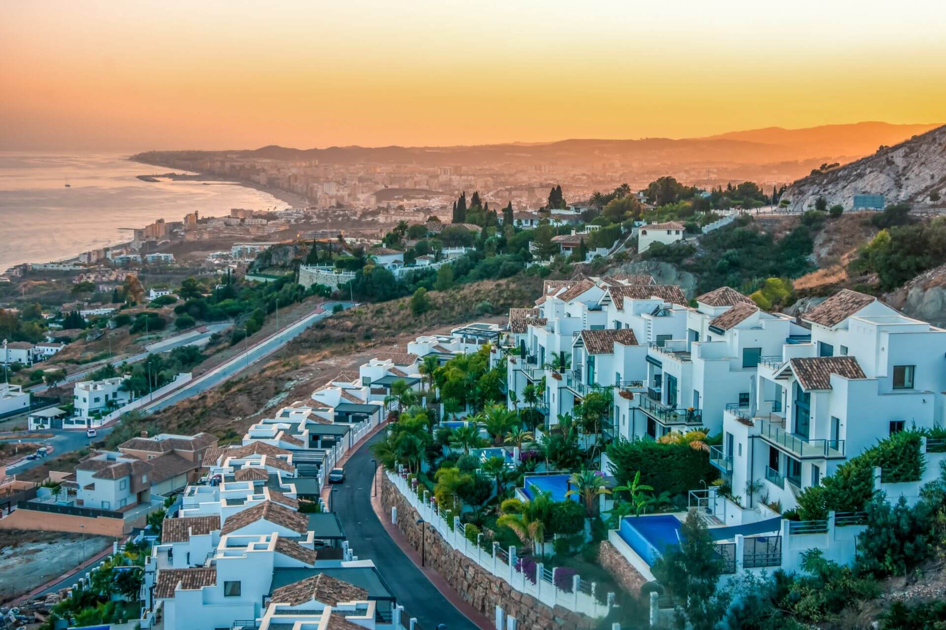 Benalmadena Malaga Costa del Sol Spain Sunset Beautiful View