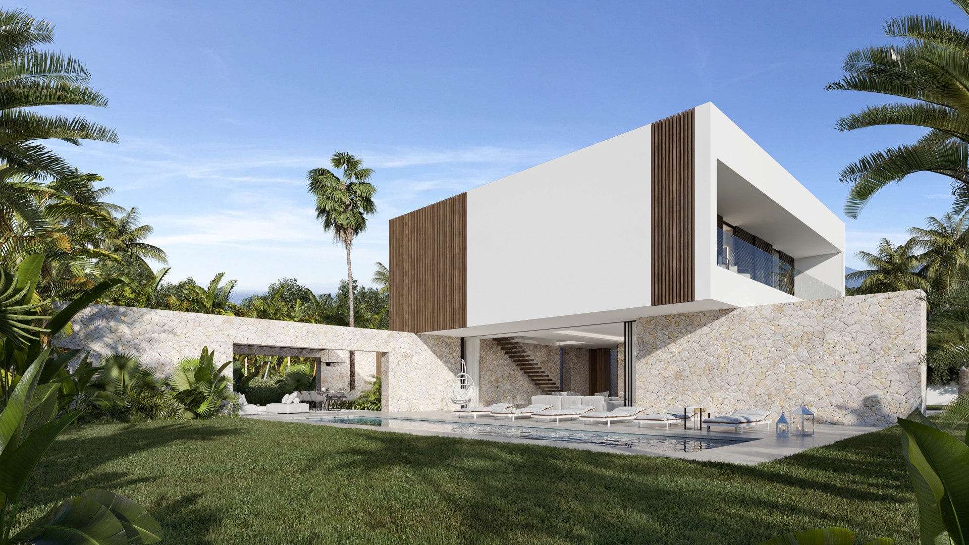 New contemporary villa with private pool in Cortijo Blanco Beach Marbella Realista