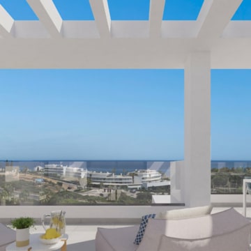 Stunning sea views penthouse 3 bedrooms, great terrace of 65 sqm and a solarium of plus 95 sqm, in Mala Kai Estepona Picture 15