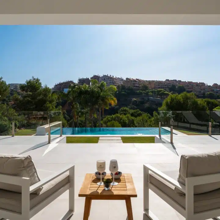 Frontline Golf villa with panoramic views over the Santa Maria Golf in Elviria, Nueva Andalucia Picture